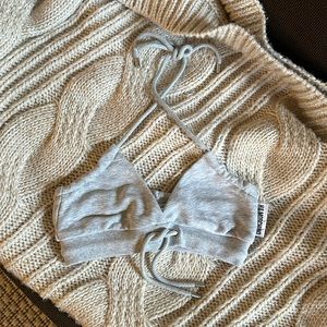 NWOT Moschino Grey Cotton Halter Bralette